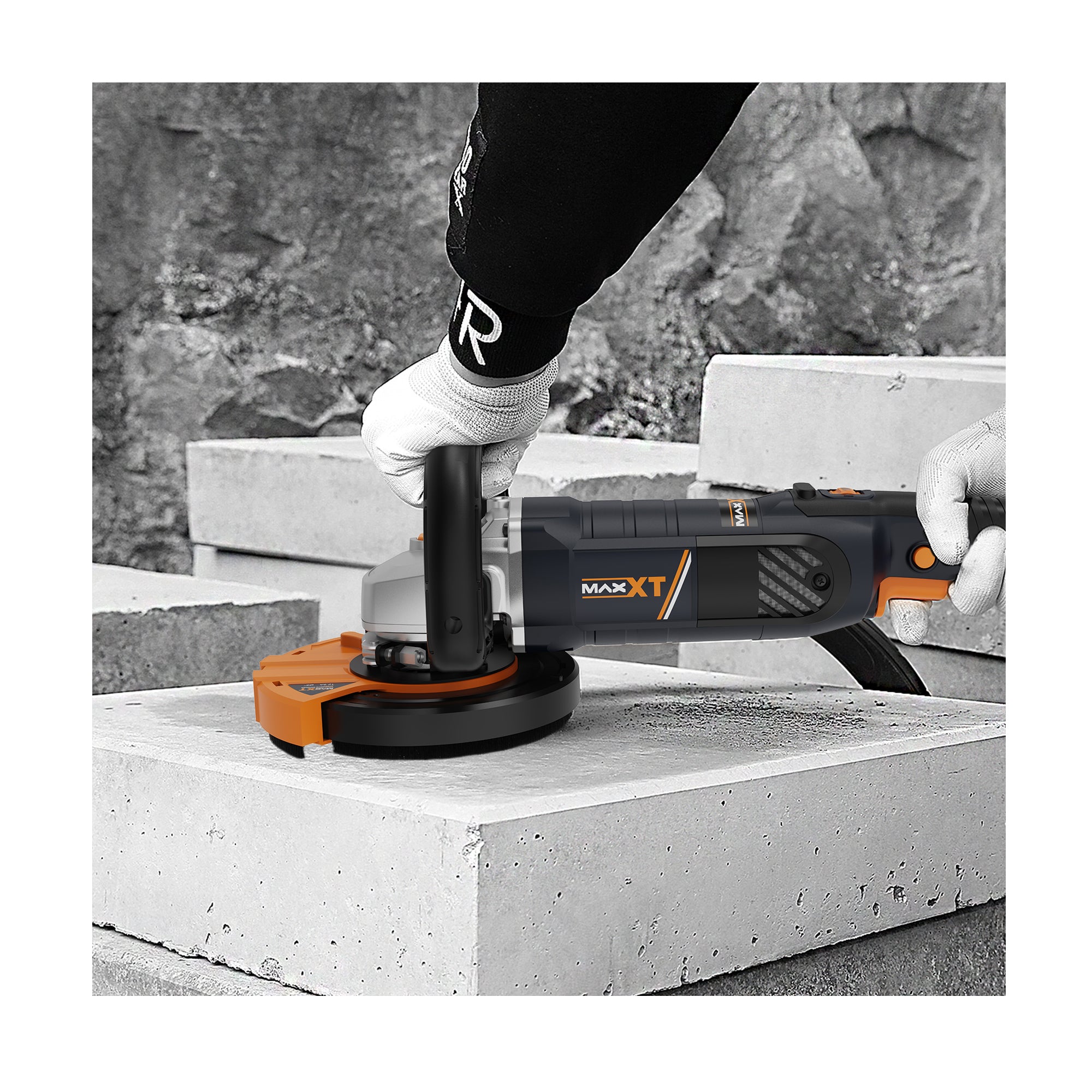 MAXXT 1500W Concrete Grinder, 5-Inch, 7-Speed, Dual Discs