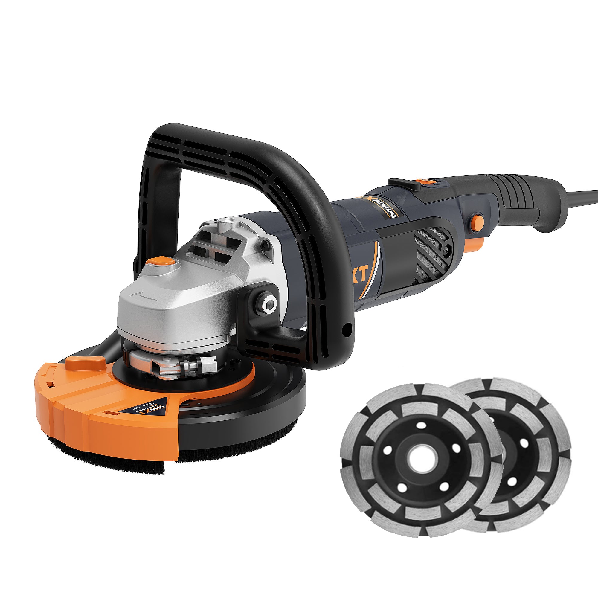 MAXXT 1500W Concrete Grinder - 5-inch, 7-speed adjustable (with dual discs)