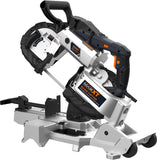 MAXXT Portable Band Saw with Base 10-Amp 5-Inch Deep Cut Variable Speed Handheld Portable Automatic Multi-Purpose Cutting with Carrying wheels