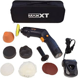 MAXXT Cordless Polisher 12V Mini Buffer Polisher Tool Set Variable Speed 1500mAh Li-ion Battery with Fast Charger and Polishing Pads for Car Detailing and Painted Surface Polishing