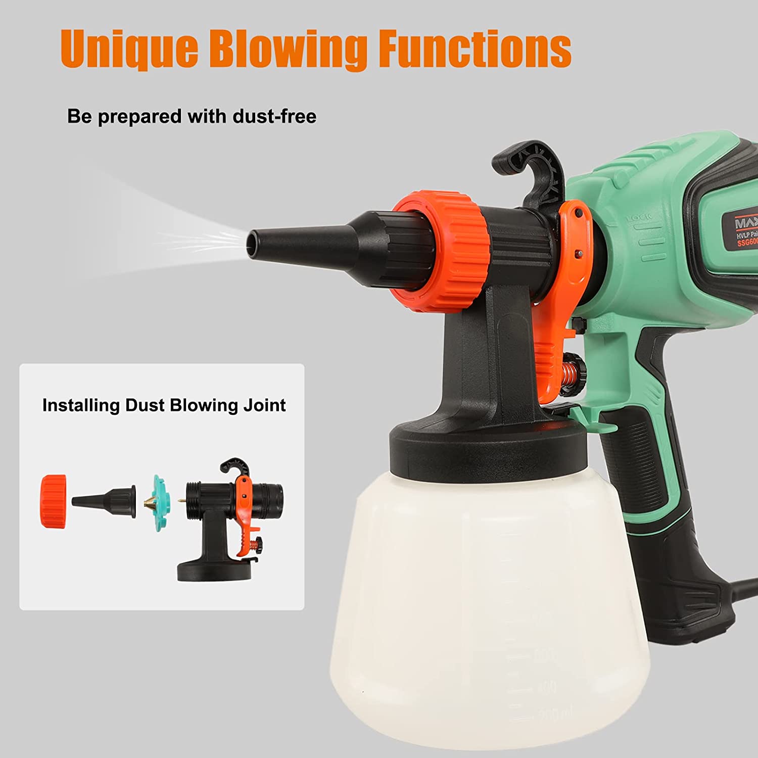 Electric Paint Sprayer Spray Gun for Airless Painting House Outdoor Fence  Wall