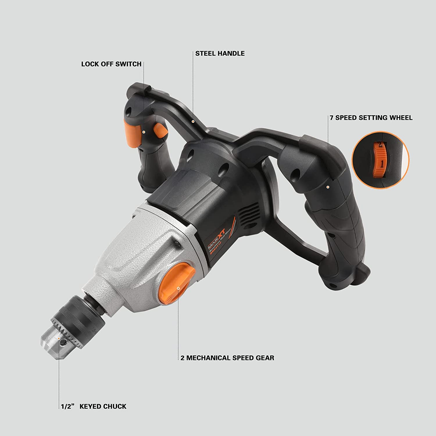 20V Brushless Cordless 1/2 in. Mud Mixer, Tool Only