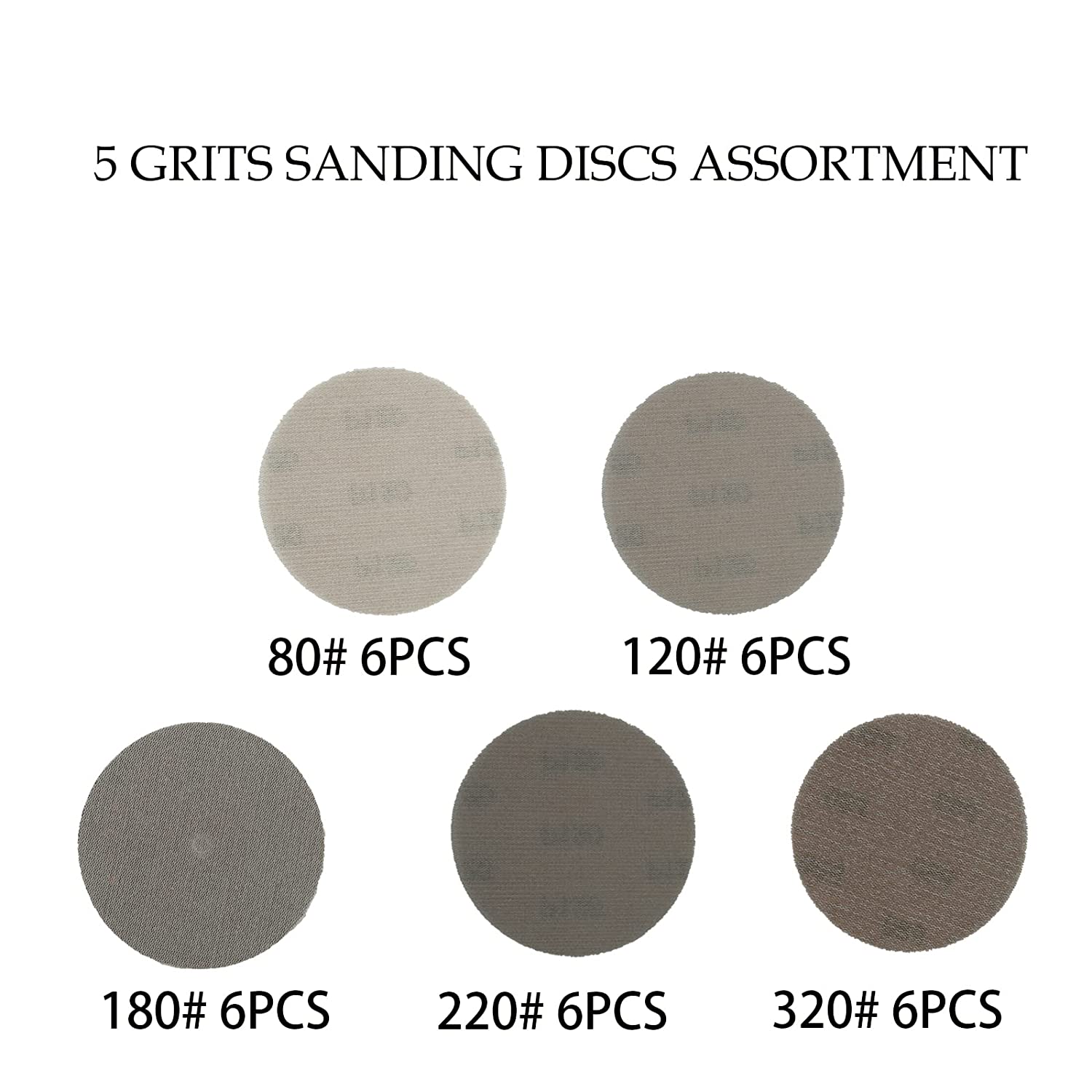 MAXXT 5-inch（125mm） DA Sanding Backing Pad Kit | Includes 30 Sandpaper Discs