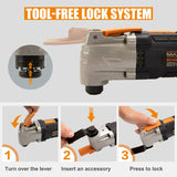 MAXXT Oscillating Multi Tool | Six-speed adjustment, quick-change blade system, one tool for multiple uses.